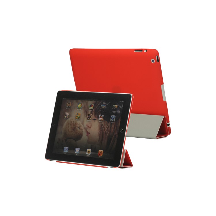 Slim Leather Smart Cover with Stand for iPad 2nd 3rd 4th Gen - Red