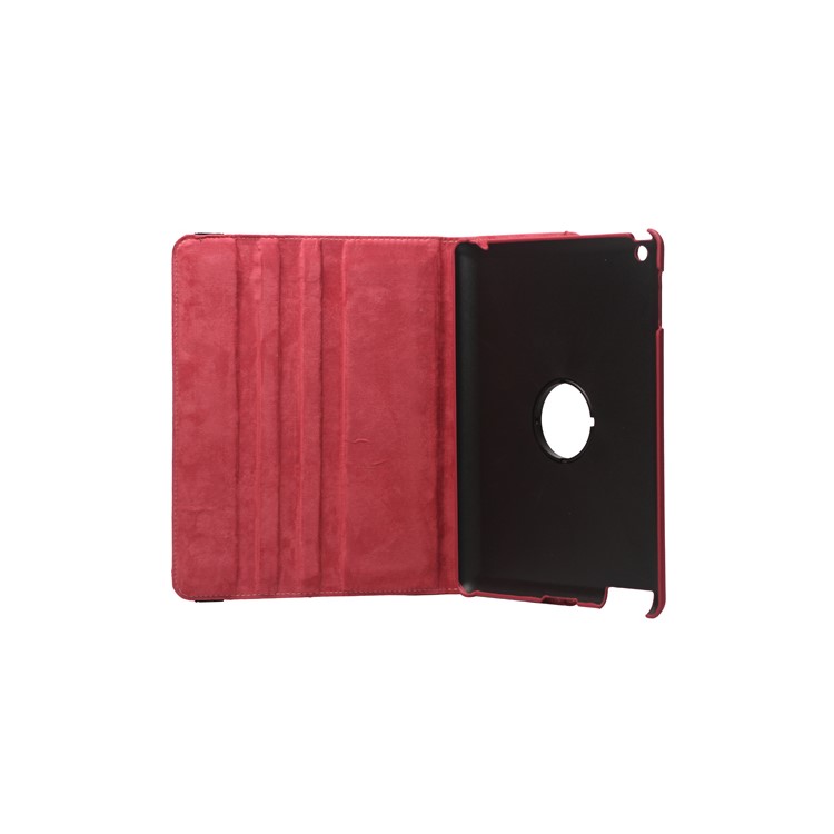 360 Degree Rotating Folio Canvas Case with Stand for iPad 2 The New iPad 3rd Generation - Rose