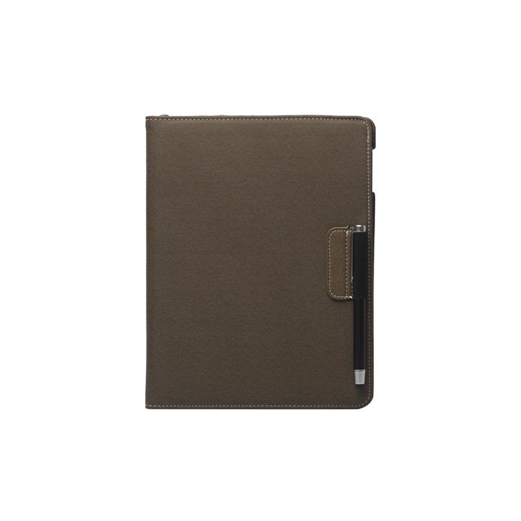 360 Degree Rotating Folio Canvas Case with Stand for iPad 2 The New iPad 3rd Generation - Brown