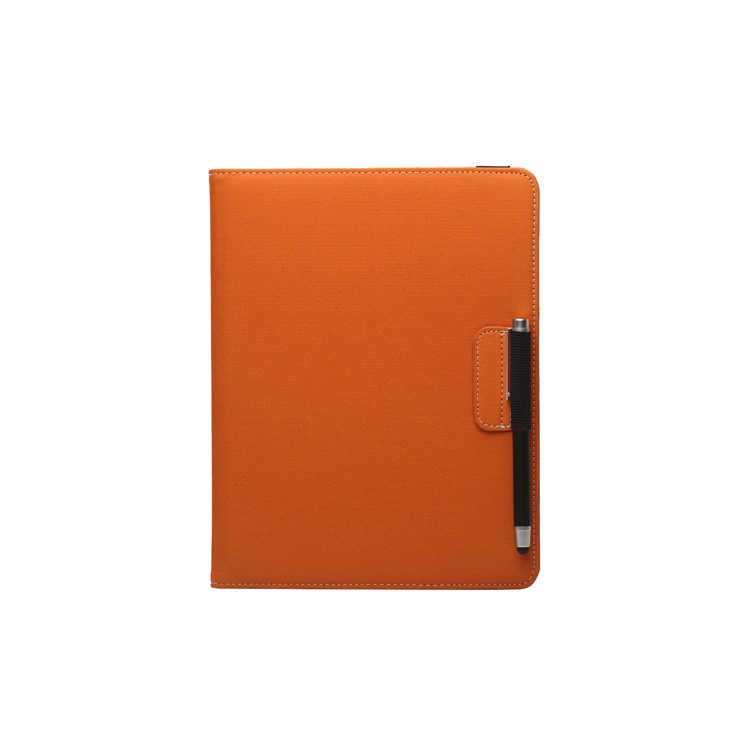360 Degree Rotating Folio Canvas Case with Stand for iPad 2 The New iPad 3rd Generation - Orange