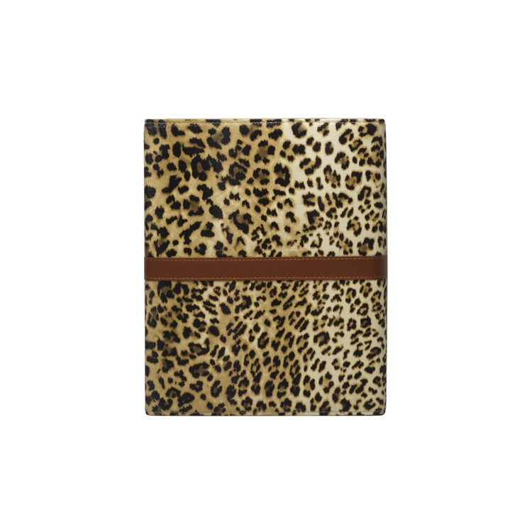 Leopard Leather Case Stand with Belt and Brass Buckle for iPad 2nd 3rd 4th Gen - Yellow