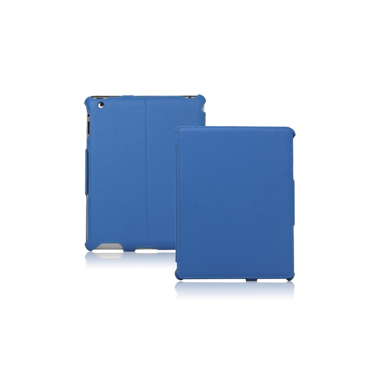Slim Lychee PU Leather Case Cover for iPad 2nd 3rd 4th Gen - Blue