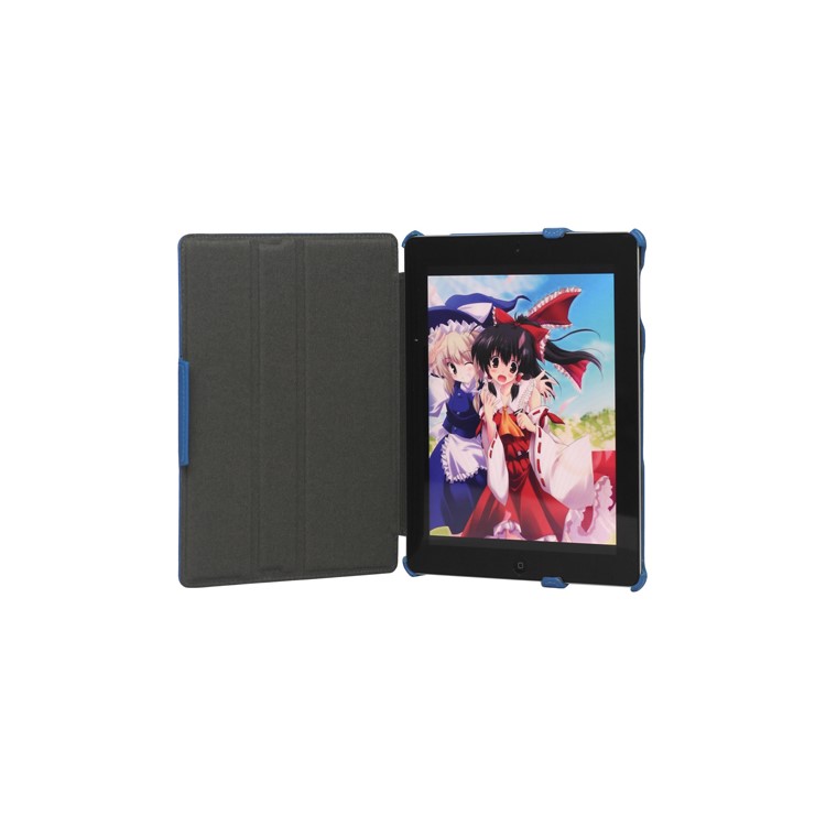 Slim Lychee PU Leather Case Cover for iPad 2nd 3rd 4th Gen - Blue