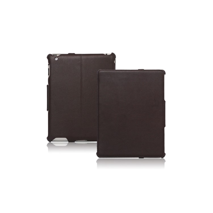 Slim Lychee PU Leather Case Cover for iPad 2nd 3rd 4th Gen - Coffee