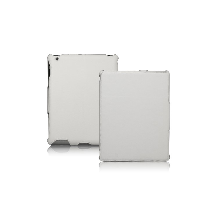 Slim Lychee PU Leather Case Cover for iPad 2nd 3rd 4th Gen - White