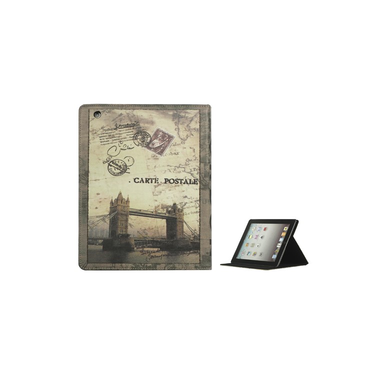 iPad 2nd 3rd 4th Gen British Style London Tower Bridge Magnetic Leather Case with Stand
