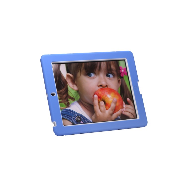 Snap-on Defender Case Cover with Stand for New iPad 2nd 3rd 4th Gen - White / Blue
