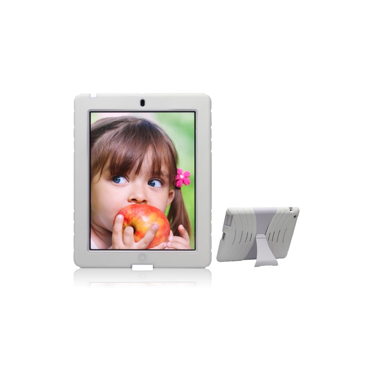 Snap-on Defender Case Cover with Stand for iPad 4 iPad 3 iPad 2 - White