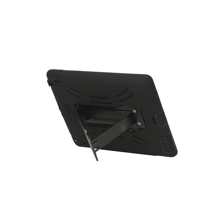 Snap-on Defender Case Cover with Stand for iPad 2 The New iPad - Black