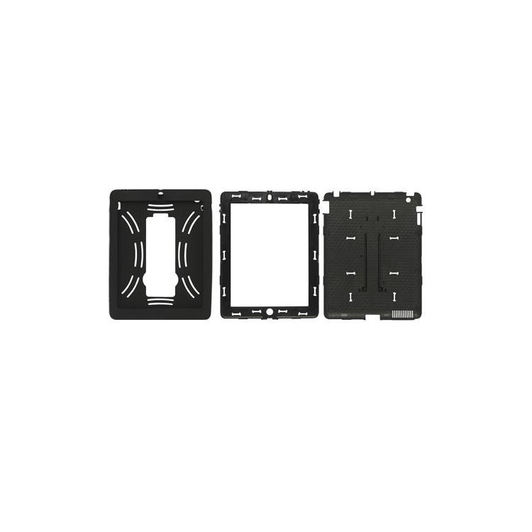 Snap-on Defender Case Cover with Stand for iPad 2 The New iPad - Black