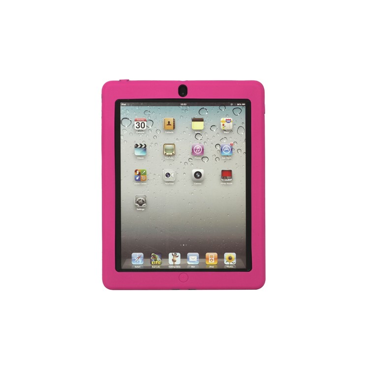 Snap-on Defender Case Cover with Stand for iPad 2 The New iPad - Black / Rose