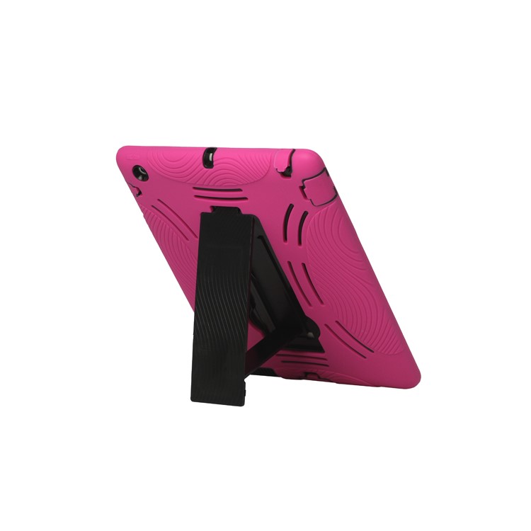 Snap-on Defender Case Cover with Stand for iPad 2 The New iPad - Black / Rose