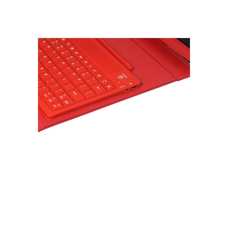 2 in 1 Bluetooth Keyboard and Leather Case for New iPad 2nd 3rd 4th Gen - Red