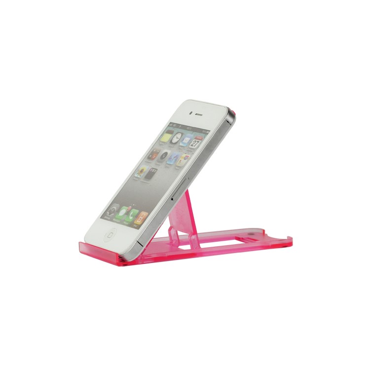 Clear Foldable Plastic Stand Bracket for The new iPad iPhone Smartphones - Rose