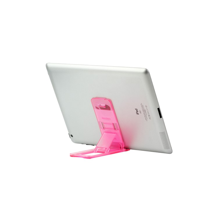 Clear Foldable Plastic Stand Bracket for The new iPad iPhone Smartphones - Rose