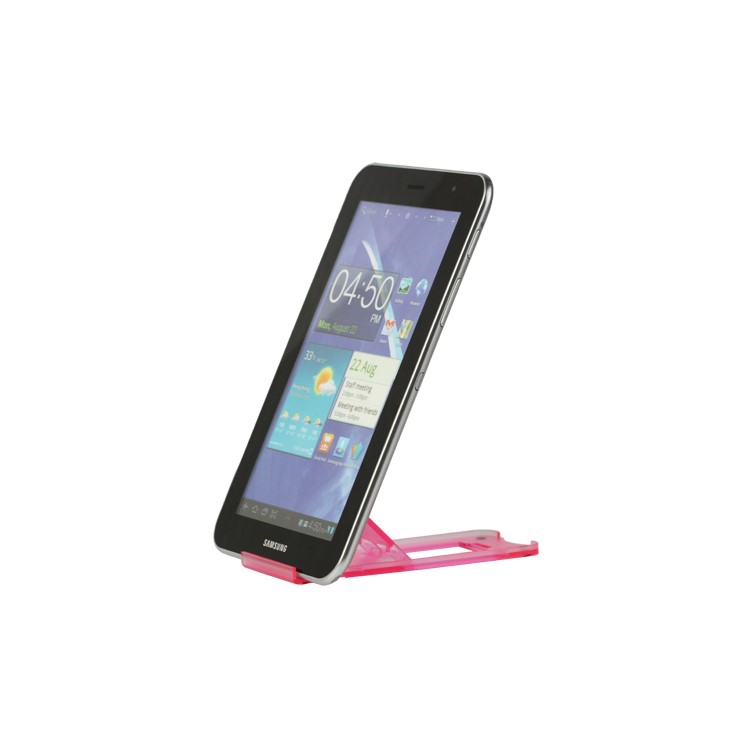 Clear Foldable Plastic Stand Bracket for The new iPad iPhone Smartphones - Rose