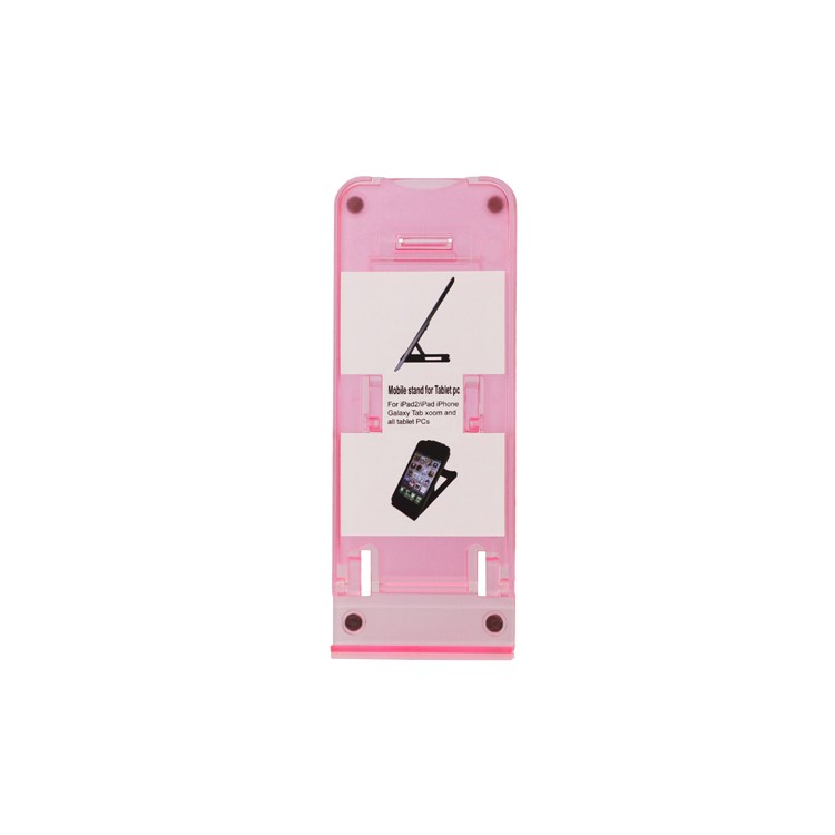 Clear Foldable Plastic Stand Bracket for The new iPad iPhone Smartphones - Rose