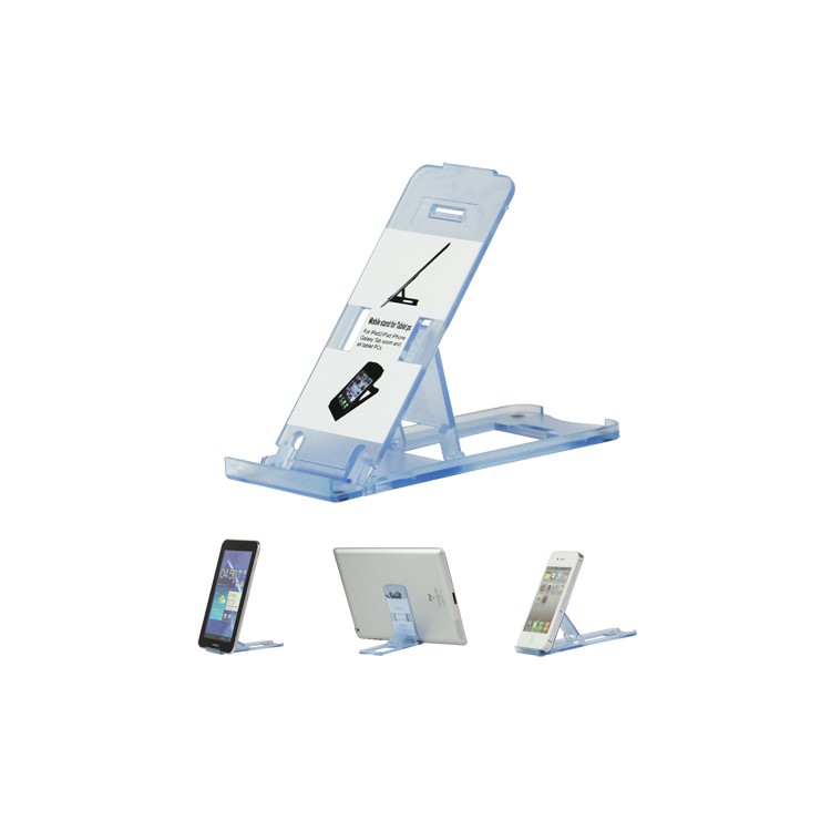 Clear Foldable Stand Mount for The new iPad iPhone Tablet PC and etc - Light Blue