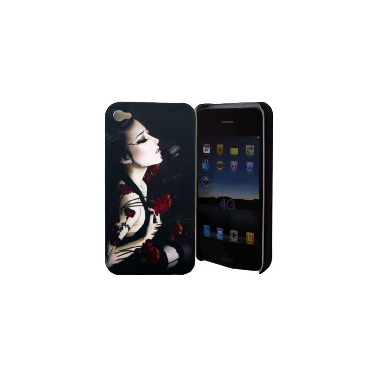 Evil Girl Series Beauty and Flower Hard Plastic Case for iPhone 4