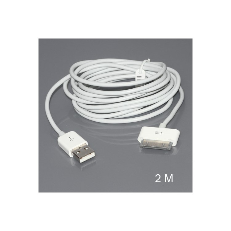 USB 2.0 Data Sync Charger Cable for iPhone iPad iPod, Length: 2M