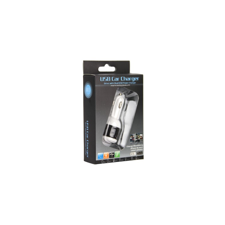 Universal Dual USB Car Charger for iPod/iPhone/BlackBerry/HTC etc