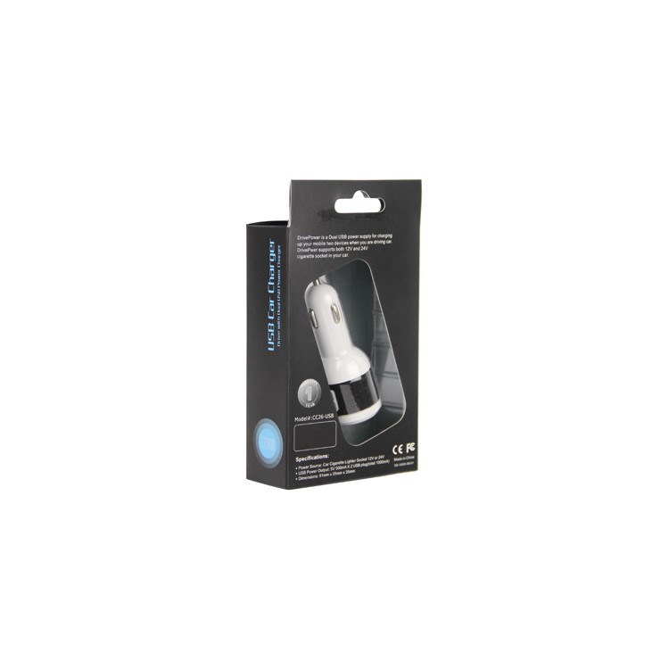 Universal Dual USB Car Charger for iPod/iPhone/BlackBerry/HTC etc