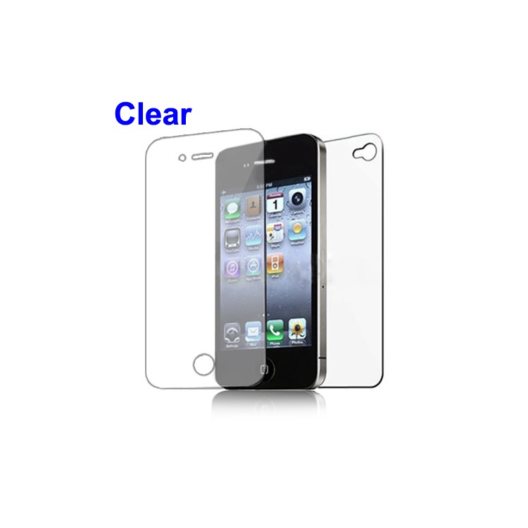 Clear Screen Protector Guard Film for iPhone 4 4S - Front and Back