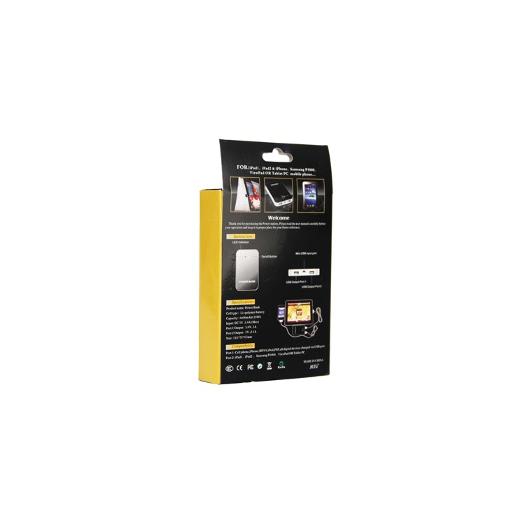 6600mAh Power Bank Station for The New iPad iPad 2 iPhone 4 Cell PhoneTablet PC PSP etc