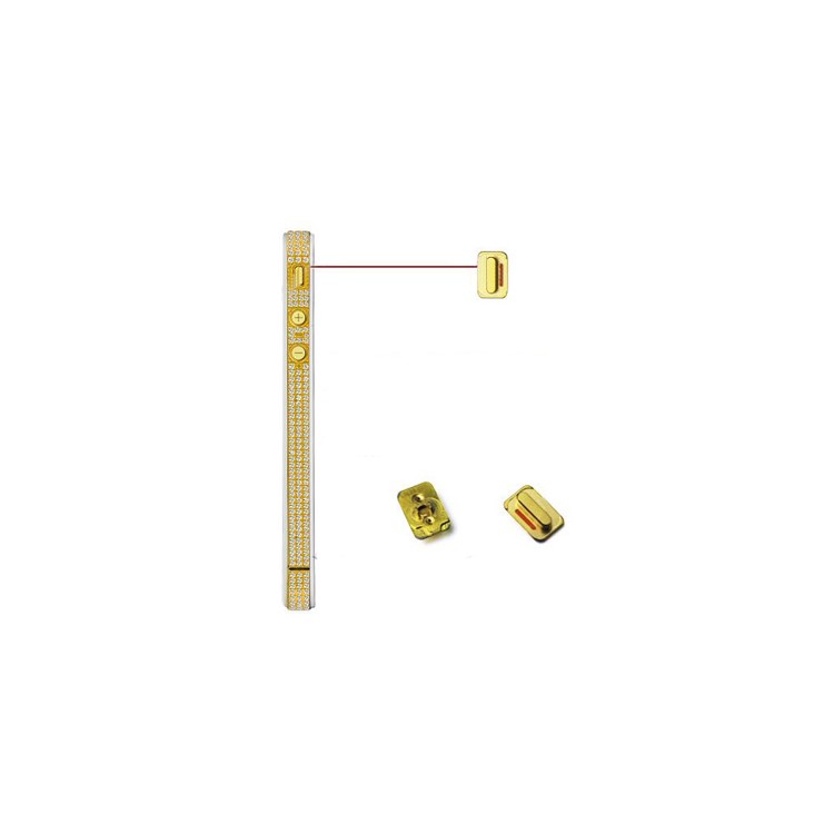 Golden Metal Rhinestone Middle Plate with Small Parts for iPhone 4 4G