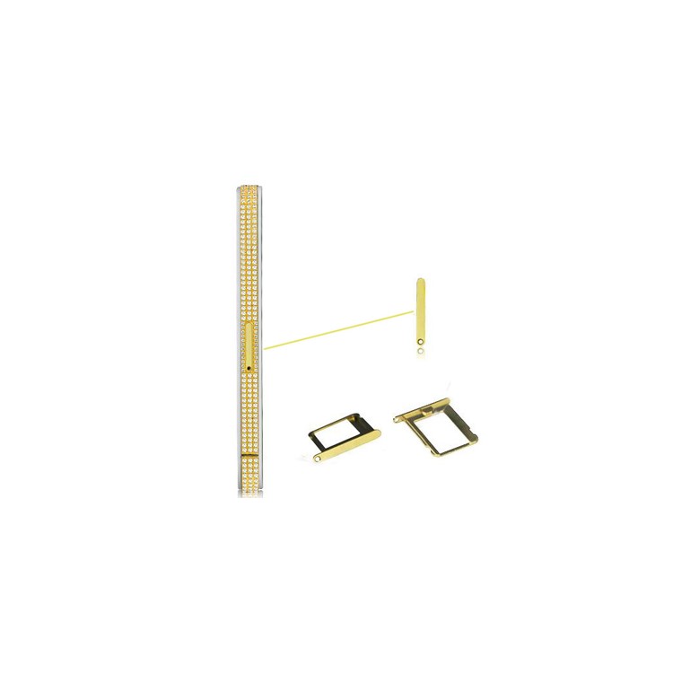 Golden Metal Rhinestone Middle Plate with Small Parts for iPhone 4 4G