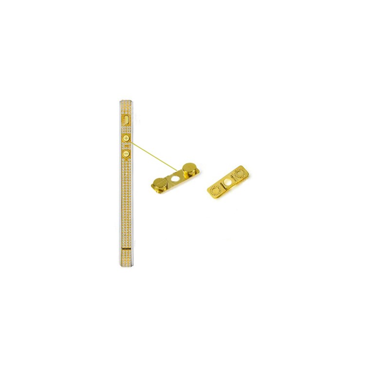 Golden Metal Rhinestone Middle Plate with Small Parts for iPhone 4 4G