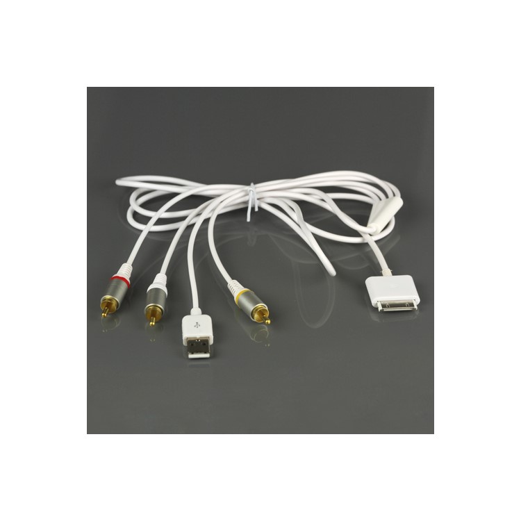 6ft Composite AV TV RCA Audio Video USB Cable for iPhone 3G 2G