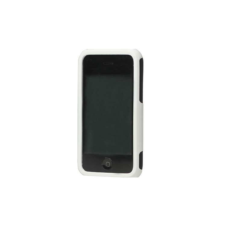 Rubberized 3 Piece Hard Case Cover for iPhone 3GS/3G - Black / White