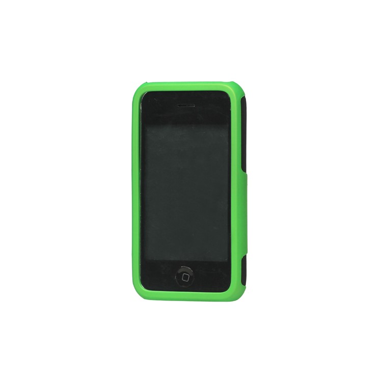 Rubberized 3 Piece Hard Case Cover for iPhone 3GS/3G - Black / Green