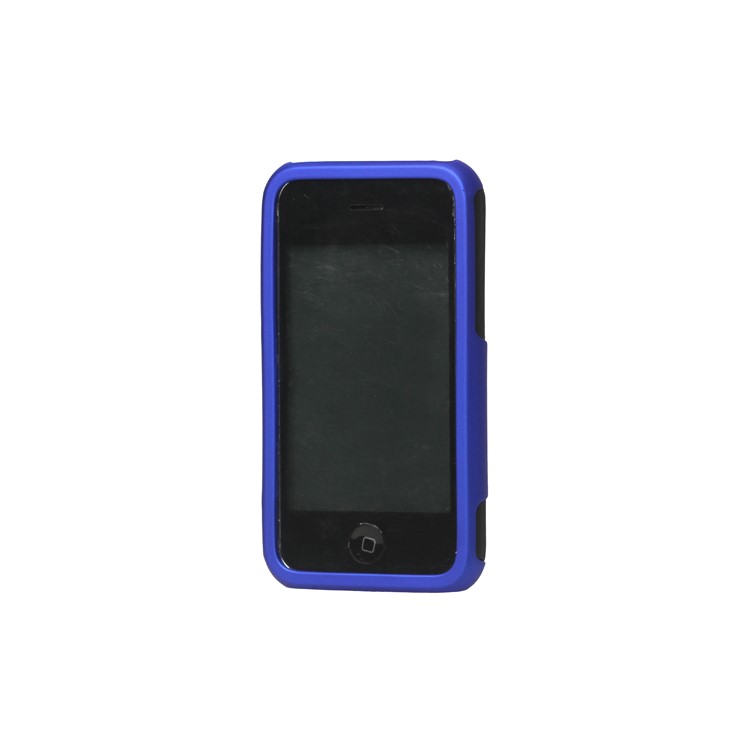Rubberized 3 Piece Hard Case Cover for iPhone 3GS/3G - Black / Blue