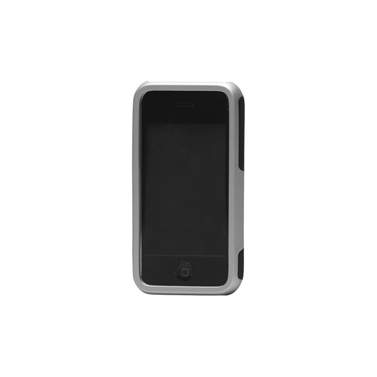 Rubberized 3 Piece Hard Case Cover for iPhone 3GS/3G - Black / Silver