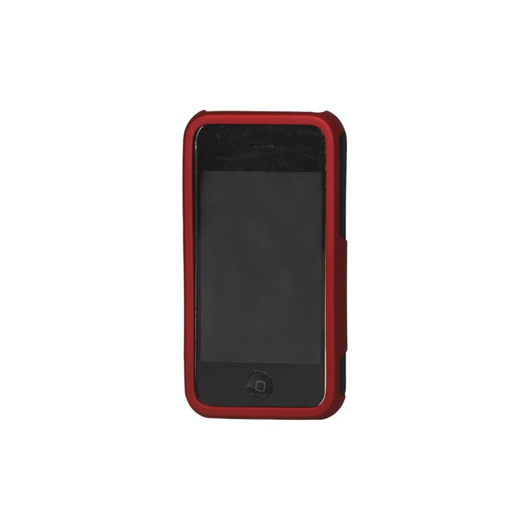 Rubberized 3 Piece Hard Case Cover for iPhone 3GS/3G - Black / Red