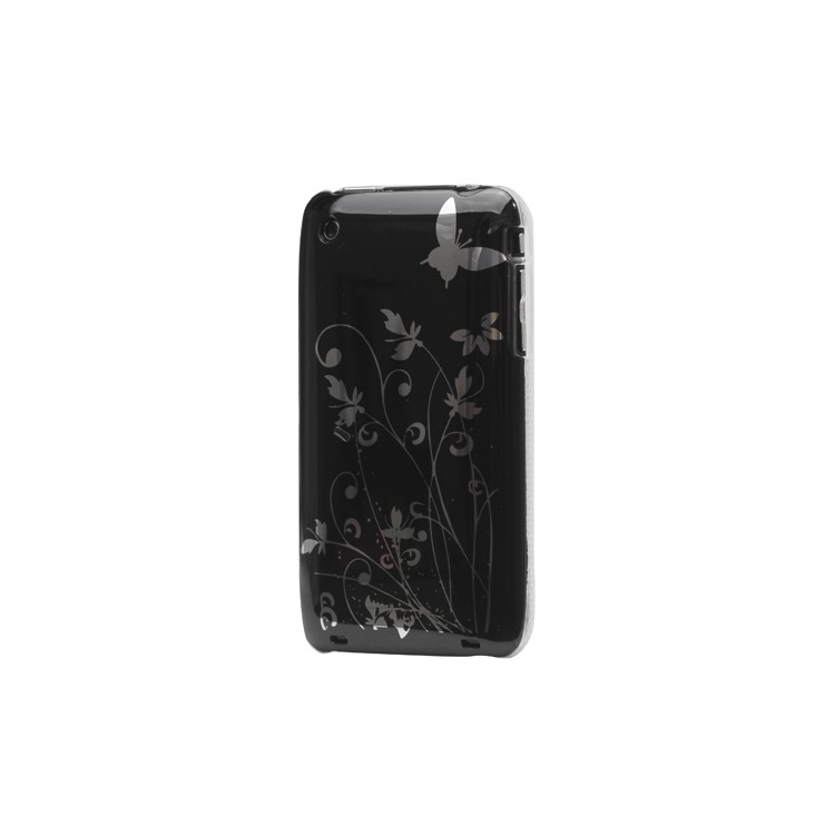 Floral Butterfly Hard Case for iPhone 3G 3GS - Black