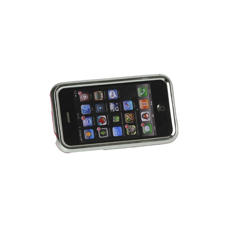 Snap-on Electroplating Hard Plastic Case with Stand for iPhone 3G/3GS - Rose