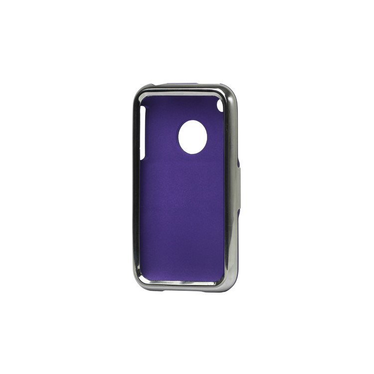 Snap-on Electroplating Hard Plastic Case with Stand for iPhone 3G/3GS - Purple