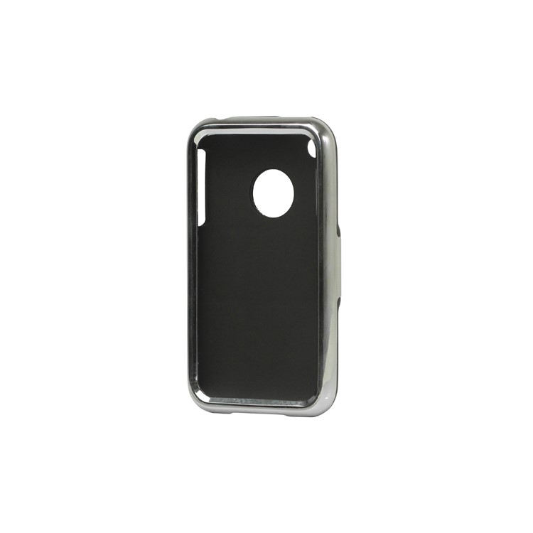 Snap-on Electroplating Hard Plastic Case with Stand for iPhone 3G/3GS - Black