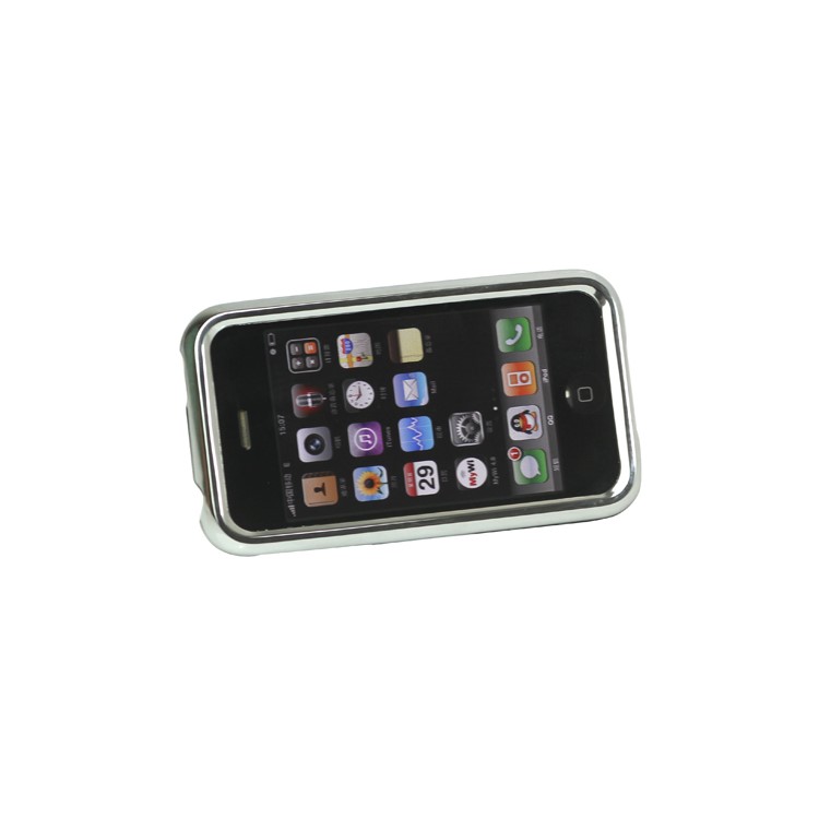 Snap-on Electroplating Hard Plastic Case with Stand for iPhone 3G/3GS - Black