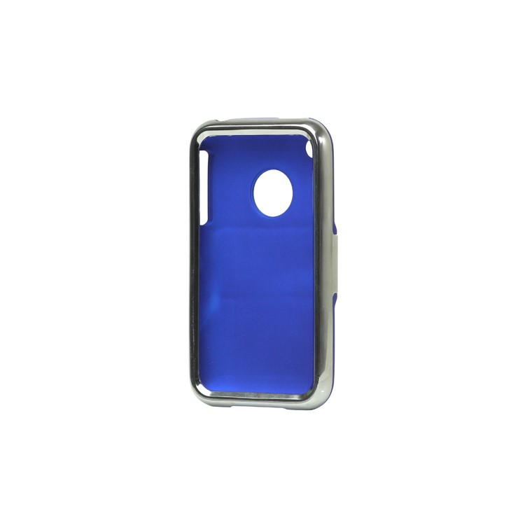 Snap-on Electroplating Hard Plastic Case with Stand for iPhone 3G/3GS - Blue