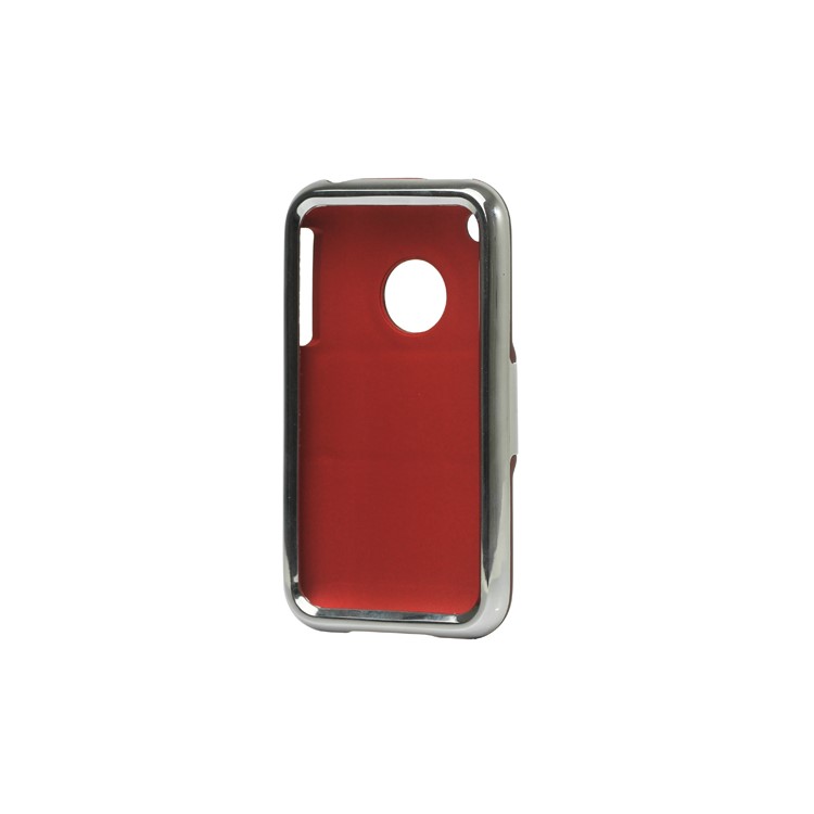 Snap-on Electroplating Hard Plastic Case with Stand for iPhone 3G/3GS - Red