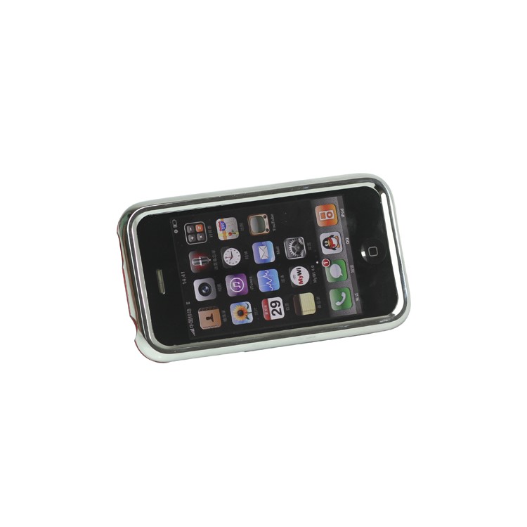 Snap-on Electroplating Hard Plastic Case with Stand for iPhone 3G/3GS - Red