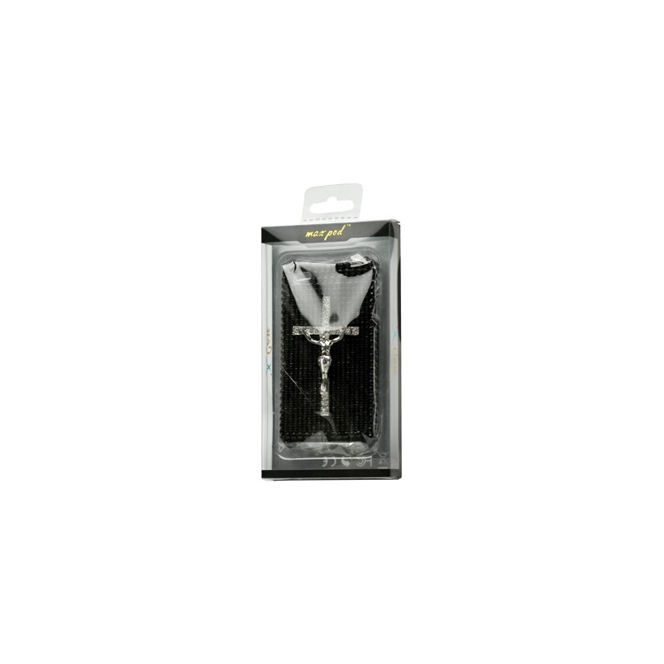Dazzling Cross Rhinestone Case for iPhone 4 4S (All Versions) - Black