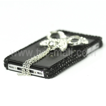 Bling Bowknot Swarovski Rhinestone Case for iPhone 4 4S (All Versions) - Black