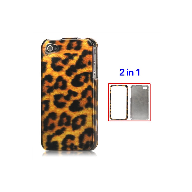 Detachable Leopard Hard Case for iPhone 4 4S