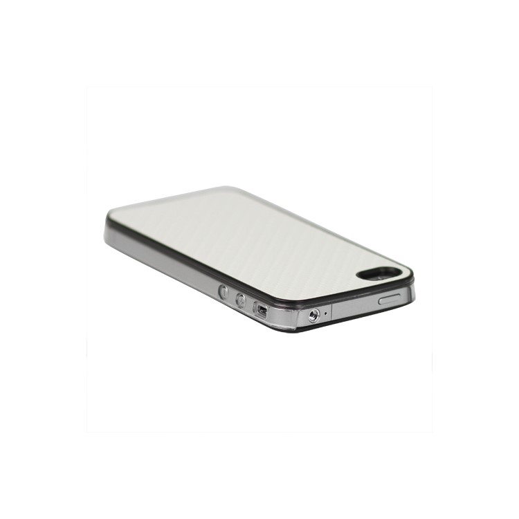 Carbon Fibre Hard Protective Case for iPhone 4 - White