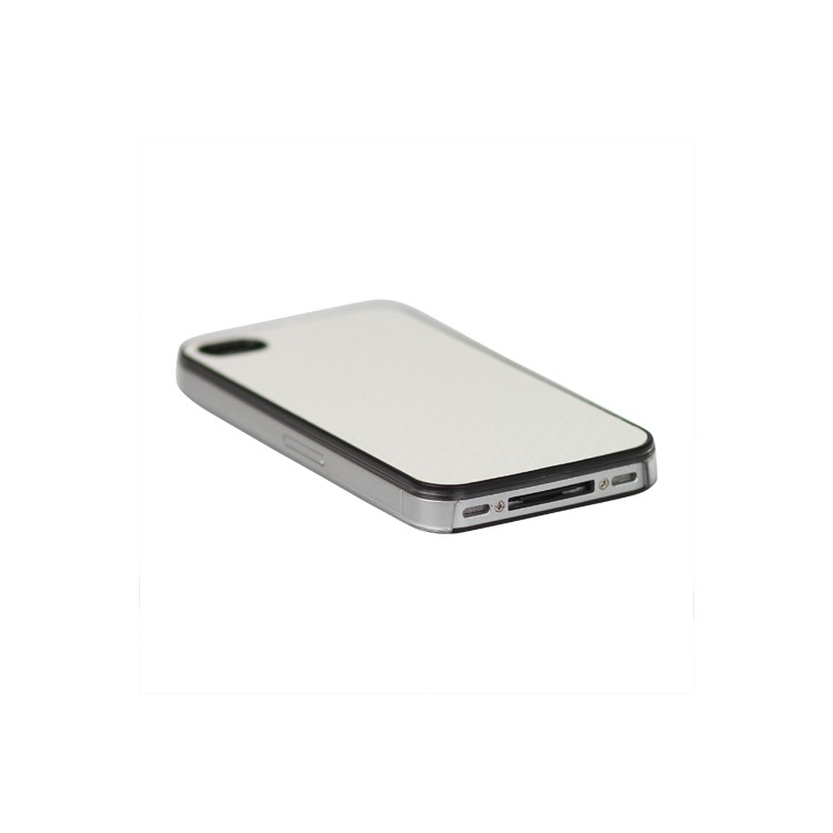 Carbon Fibre Hard Protective Case for iPhone 4 - White